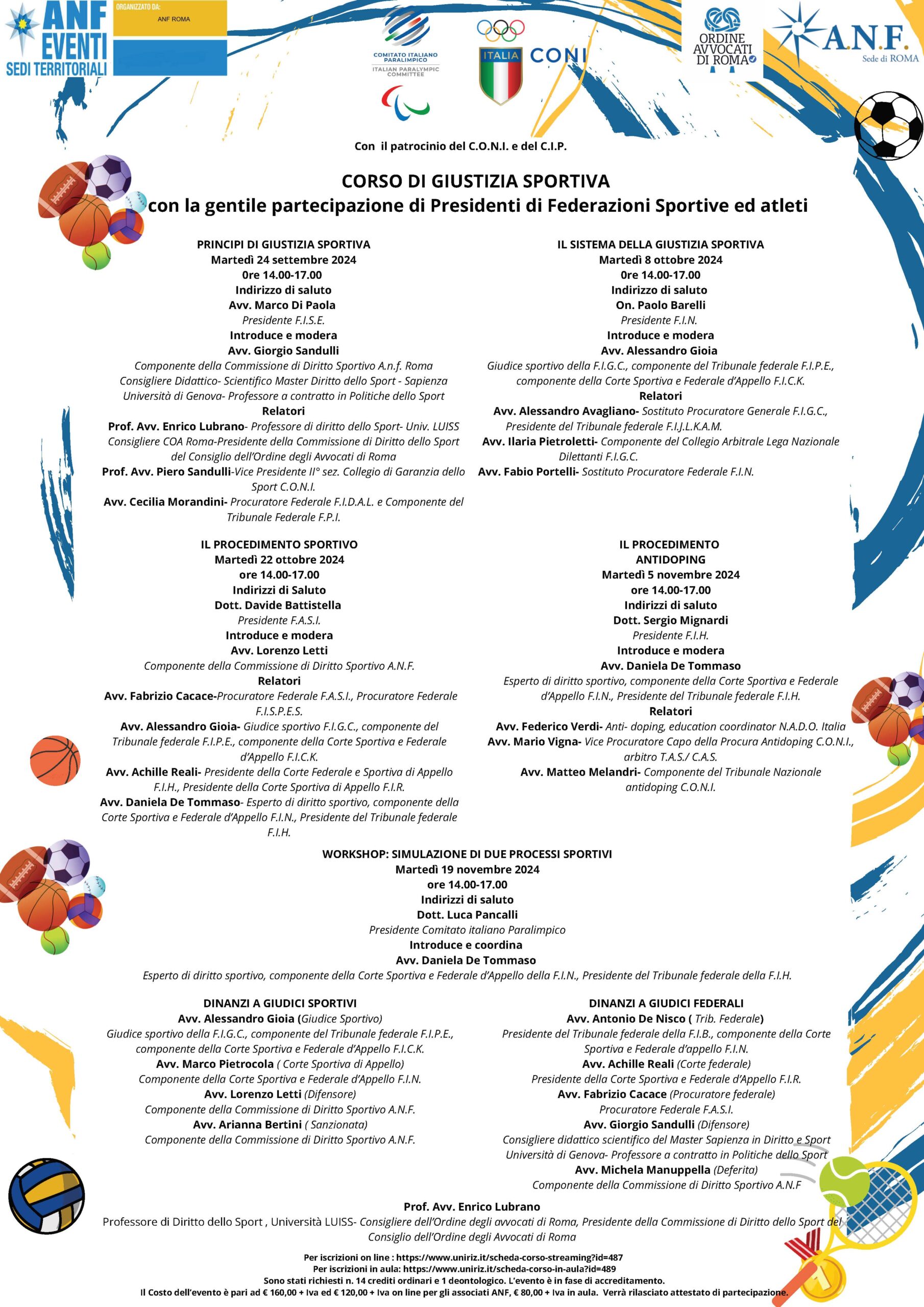 CORSO DI GIUSTIZIA SPORTIVA
